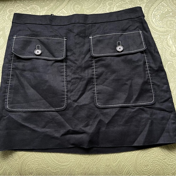 J. Crew Black Mini Skirt with White Stitching - Picture 1 of 8